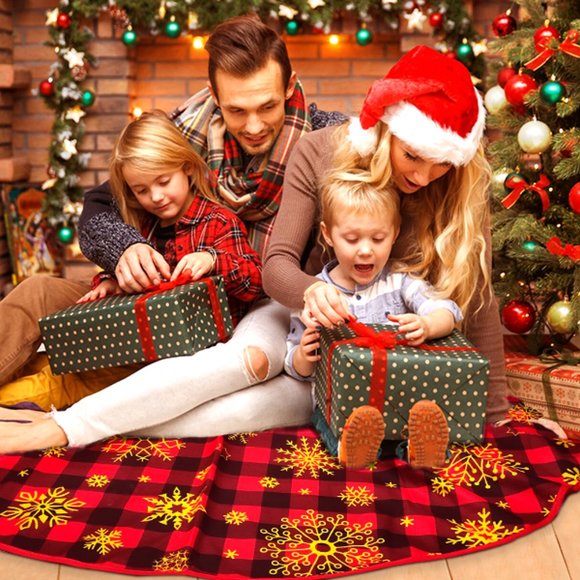 NEW 48 Inches Buffalo Plaid Christmas Tree Skirt - Picture 9 of 10